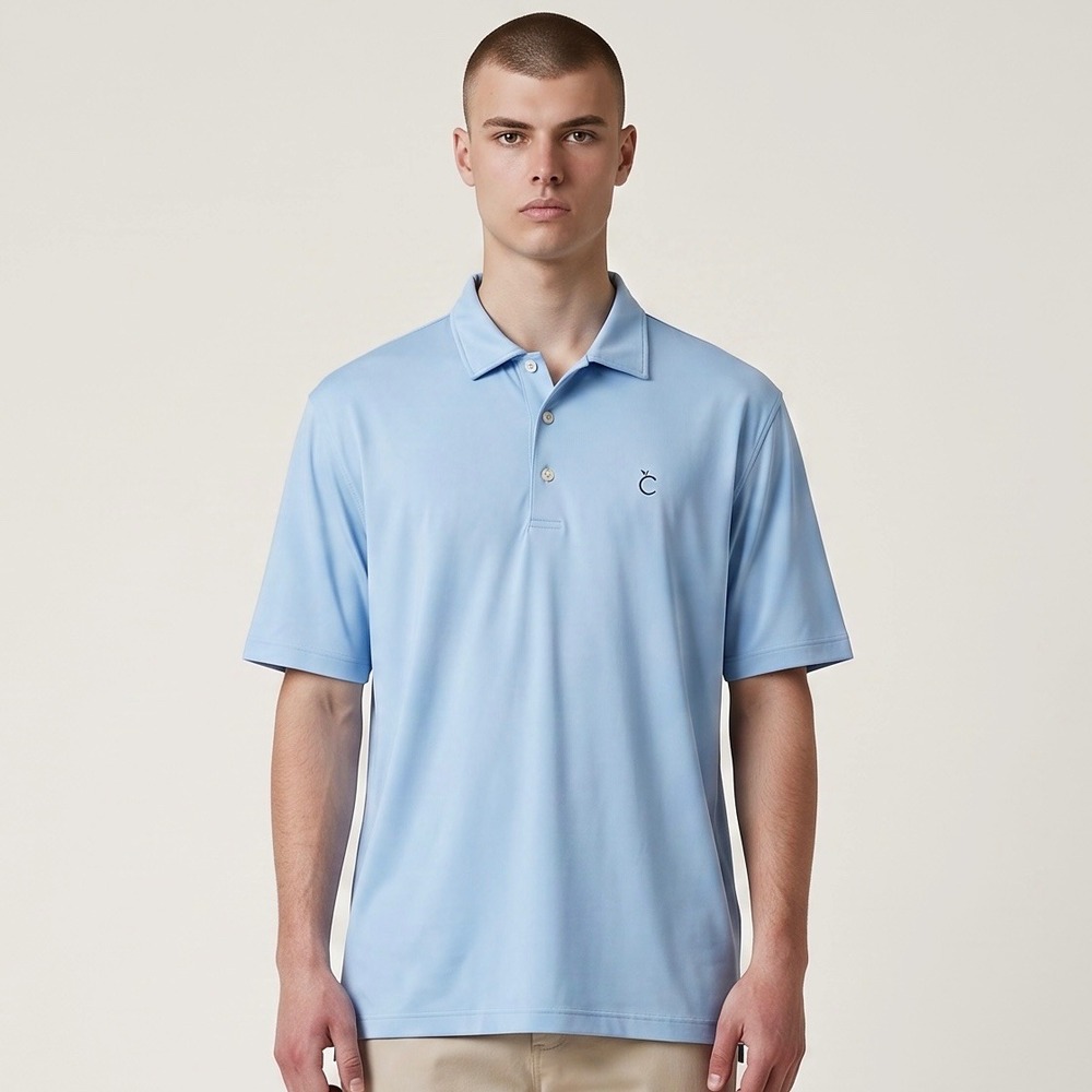 Peter Millar Polo Shirt Men Large Blue Summer Comfort Performance Stretch Golf